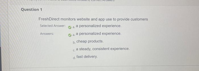 Freshdirect monitors website and app use to provide customers