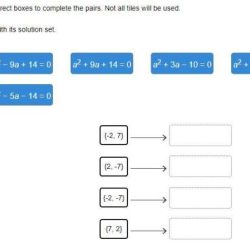 Match each quadratic equation with its solution set