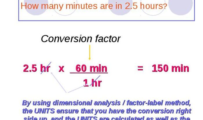 Dimensional analysis factor label method worksheet answers