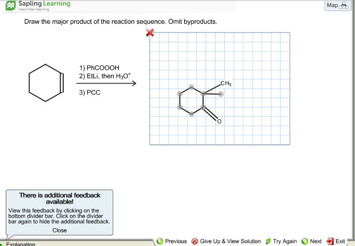 Reaction sequence draw major omit byproducts transcribed text show